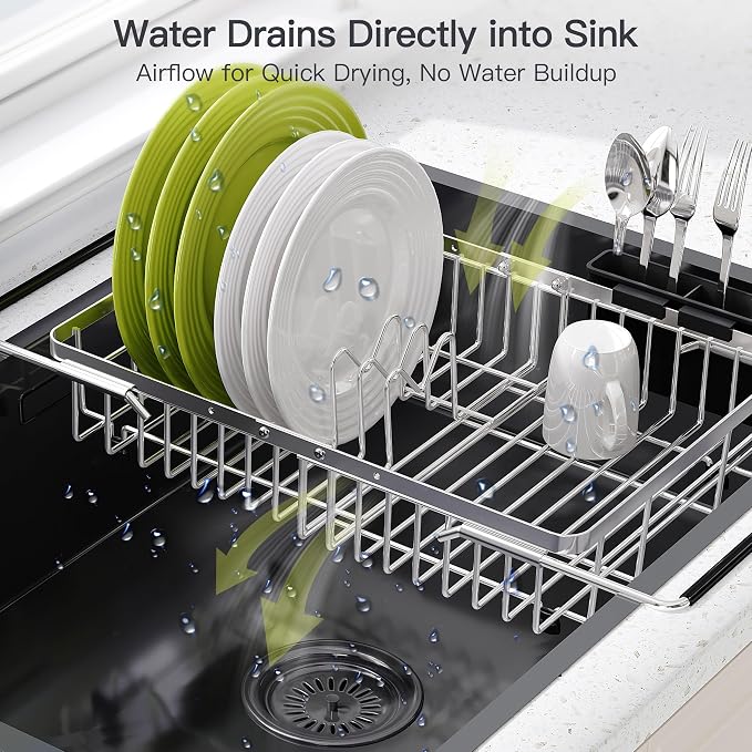 JASIWAY Expandable Dish Drying Rack Over the Sink - Image 6