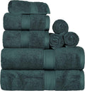 SUPERIOR Egyptian Cotton Ultra Plush & Absorbent, 8 Piece Set, Teal | Quick Dry by SUPERIOR