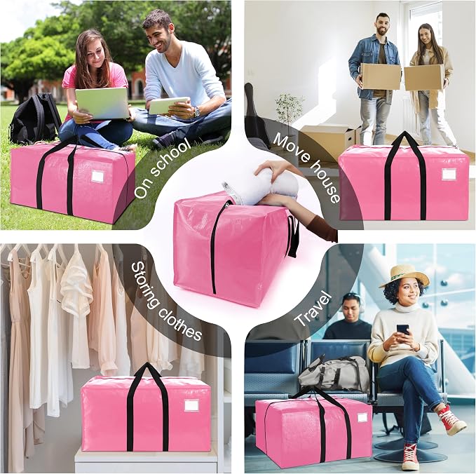 6 Pack Heavy Duty Extra Large Moving Bags W/Backpack Straps - Image 6