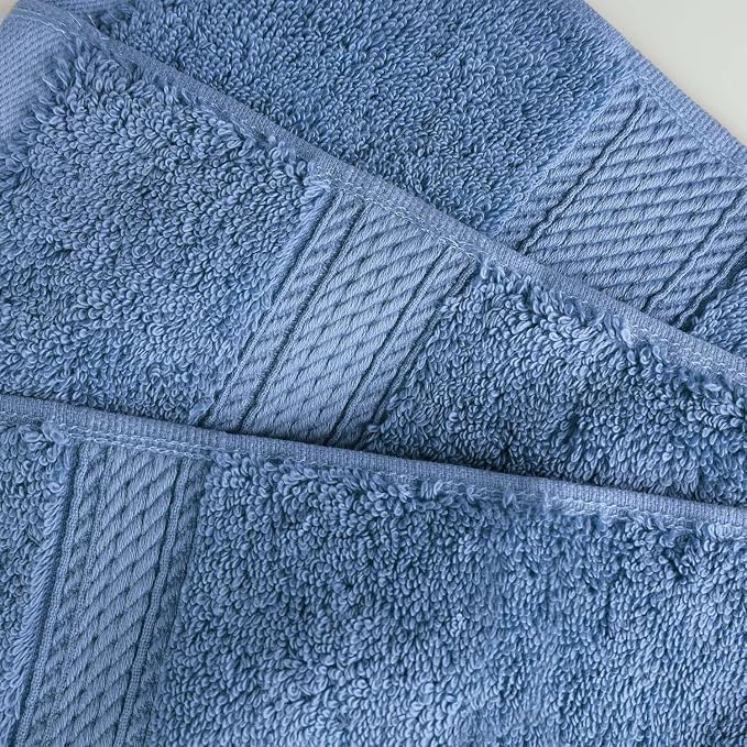 Superior Egyptian Cotton 800 GSM Plush & Absorbent, 9 Piece Set, Denim Blue | - Image 5