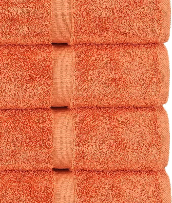 Chakir Turkish Linens 100% Cotton 4-Pack Bath Towels 30x60, Coral | Premium - Image 2