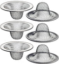 6 Pack - 2.125" Top / 1" Basket- Mesh Sink Drain Strainer Hair Catcher by HilltopProducts