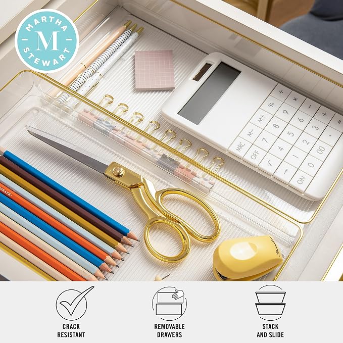 Martha Stewart Kerry Stackable Desk Drawer Organizers - Image 3