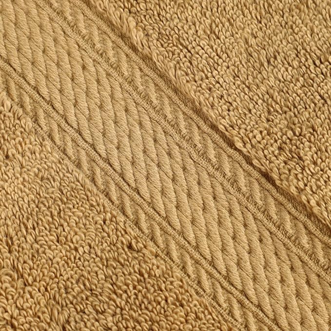 SUPERIOR Egyptian Cotton Ultra Plush & Absorbent, 3 Piece Set, Toast | Quick Dry - Image 3