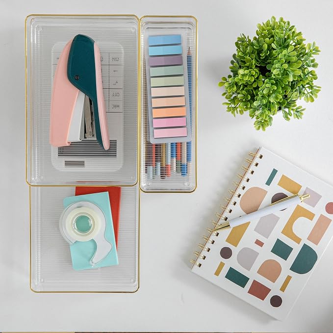 Martha Stewart Kerry Stackable Desk Drawer Organizers - Image 7