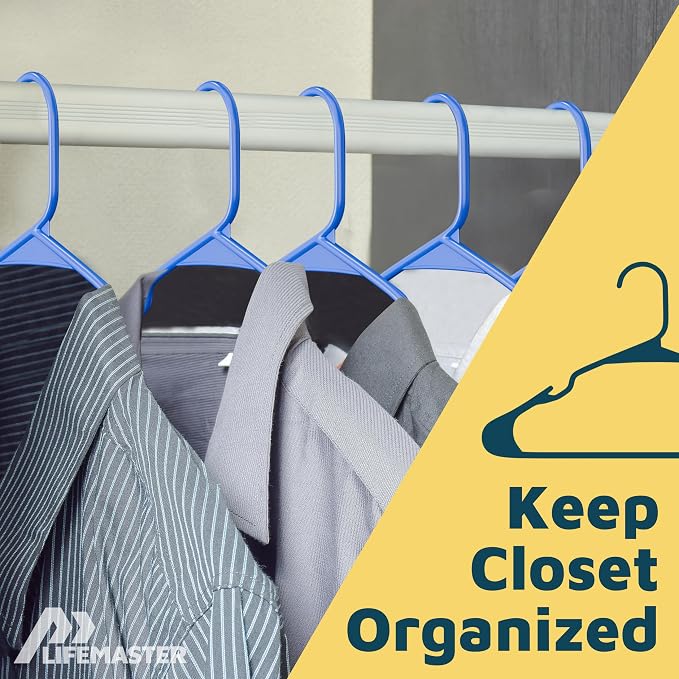 Lifemaster Plastic Clothes Hangers – Heavy Duty Hanger Set, - Image 5