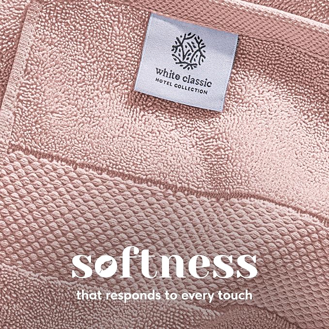 White Classic Luxury Bath Towel Set of 8 Pieces - Image 3