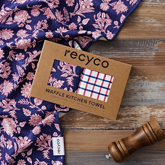 RECYCO Waffle Kitchen Towel Set of 2 - Image 7