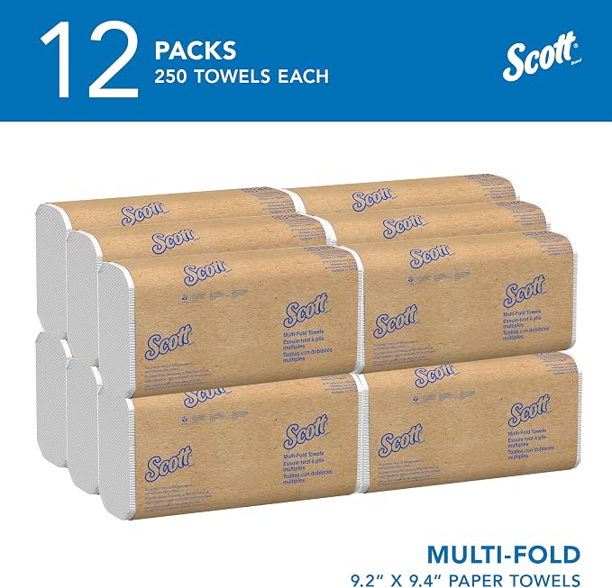 Scott Professional Multifold Paper Towels, 12 x 250 Sheets | Universal - Image 2