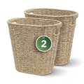 iEGrow 2 Pack Wicker Trash Can, Wicker Waste Basket by iEGrow