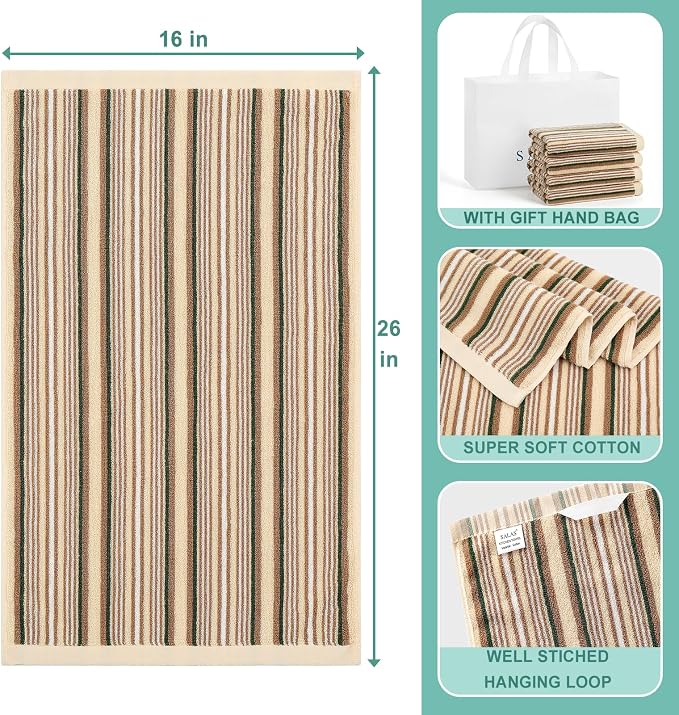 SALAS Kitchen Dish Towels for Drying Dishes, Large Cotton Kitchen Cloths Hand - Image 2