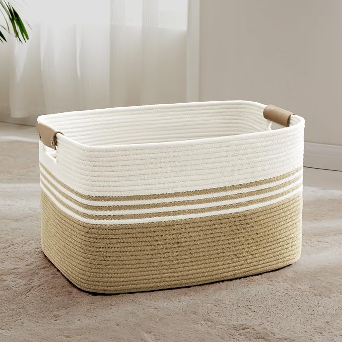 72L Large Woven Laundry Basket Hamper by SunNewt
