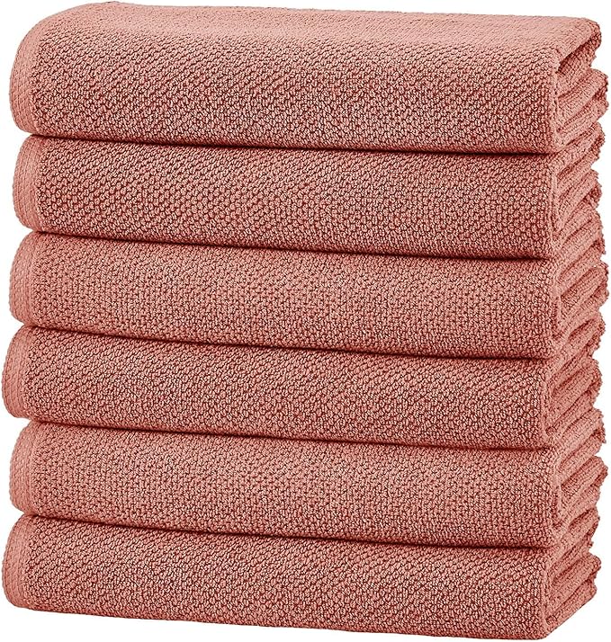 Great Bay Home 100% Cotton 6 Pack 26x16 Hand Towel Set by GreatBayHome