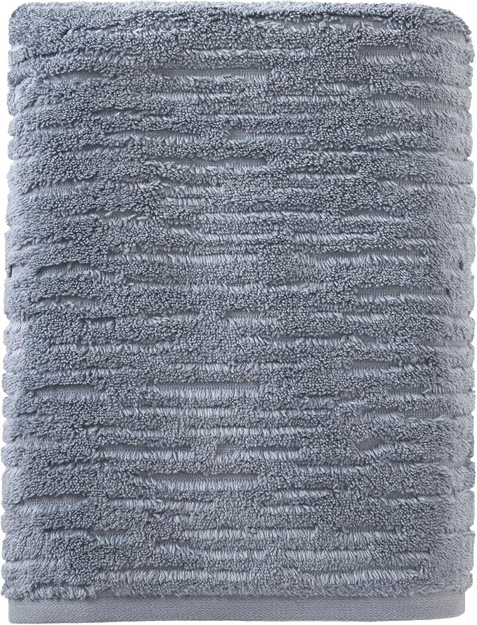 SKL Home CloudSoft Bath Towel, 100% Cotton Luxury, Smoke Blue | Premium by SKLHomebySaturdayKnightLtd
