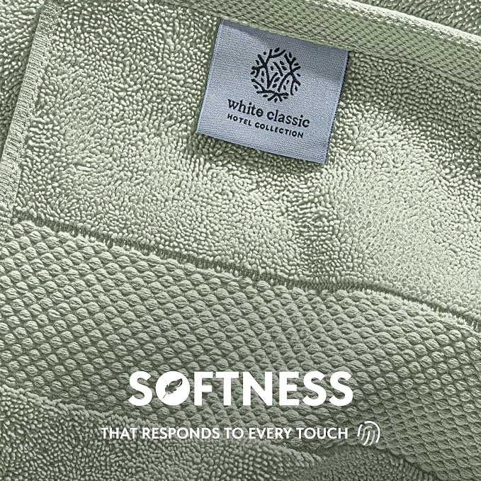 White Classic Luxury Mint Green Hand Towels - Image 3