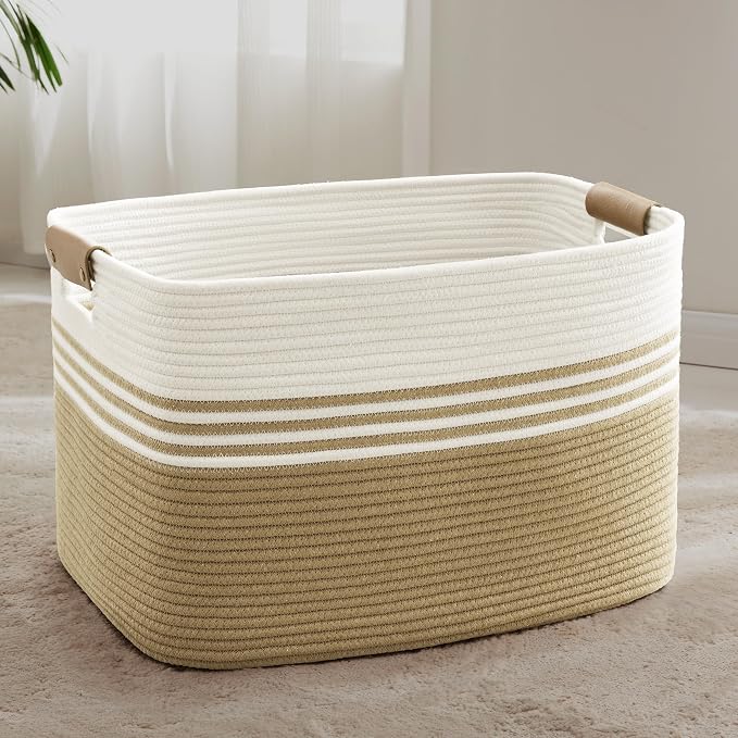 86L Large Woven Laundry Basket Hamper by SunNewt