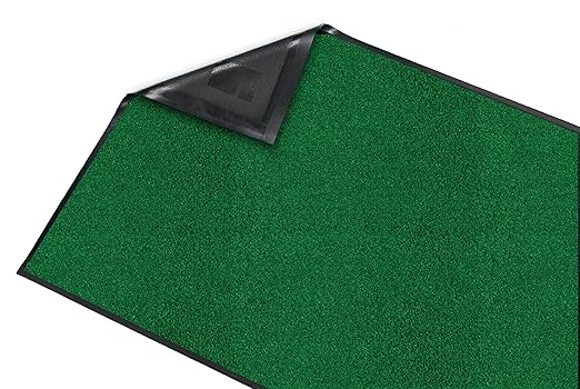 Guardian Platinum Series Indoor Wiper Floor Mat, Rubber with Nylon Carpet, 3'x8', Green