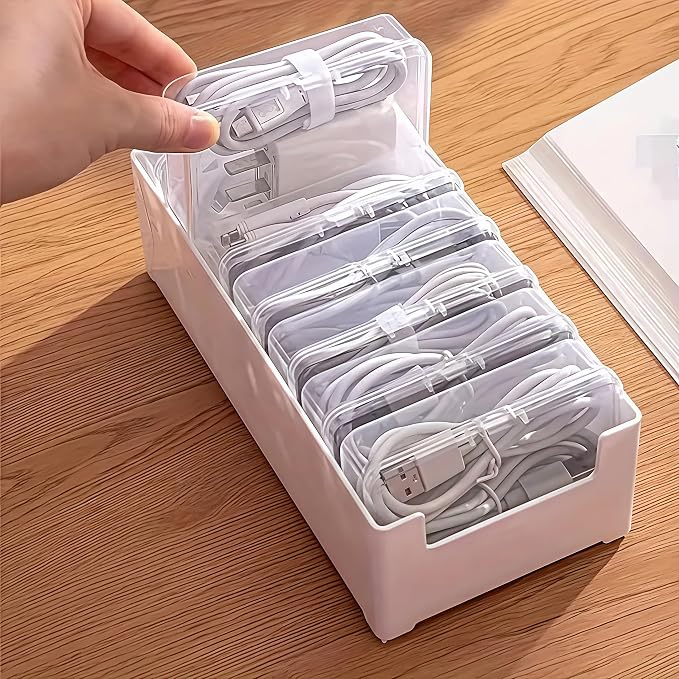 7 Grid Clear Cable Organizer Box - Image 4