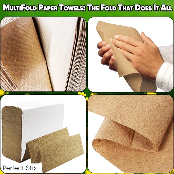 Perfect Stix Kraft MultiFold Paper Towels- Case of 2 - Image 4