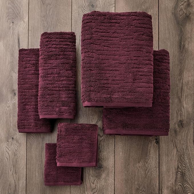 SKL Home CloudSoft Bath Towel Set, 100% Cotton Luxury, Bordeaux | 2 Bath towels - Image 2