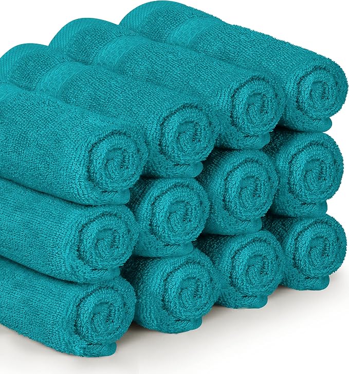Utopia Towels 12 Pack Premium Wash Cloths, 12x12 in, 100% Cotton, Turquoise | - Image 2