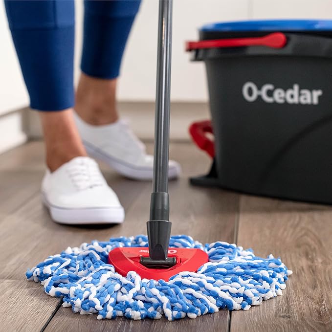 O-Cedar RinseClean Spin Mop & Bucket System | Clean with Water | Removes 99% of Bacteria Plastic
