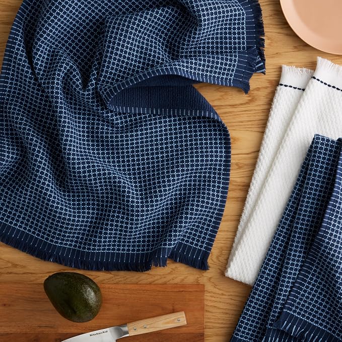 KitchenAid Gourmet Series Gridlines Kitchen Towels 3-Pack Set, 100% Cotton - Image 2