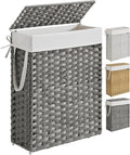 SONGMICS Laundry Hamper with Lid, 14.5 Gal Synthetic Rattan by Unknown