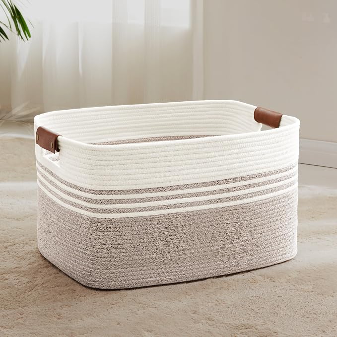 72L Large Woven Laundry Basket Hamper by SunNewt