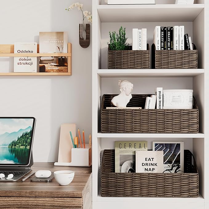 Pantry Baskets for Organizing, Wicker Basket Shelf Storage - Image 6