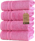 Hawmam Linen Pink Hand Towels 4 Pack Turkish Cotton Premium Quality Soft and by HawmamLinen