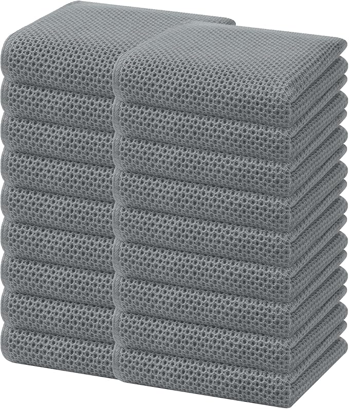 Homaxy 100% Cotton Waffle Weave Kitchen Dish Towels 18-Pack, Ultra Soft by Homaxy