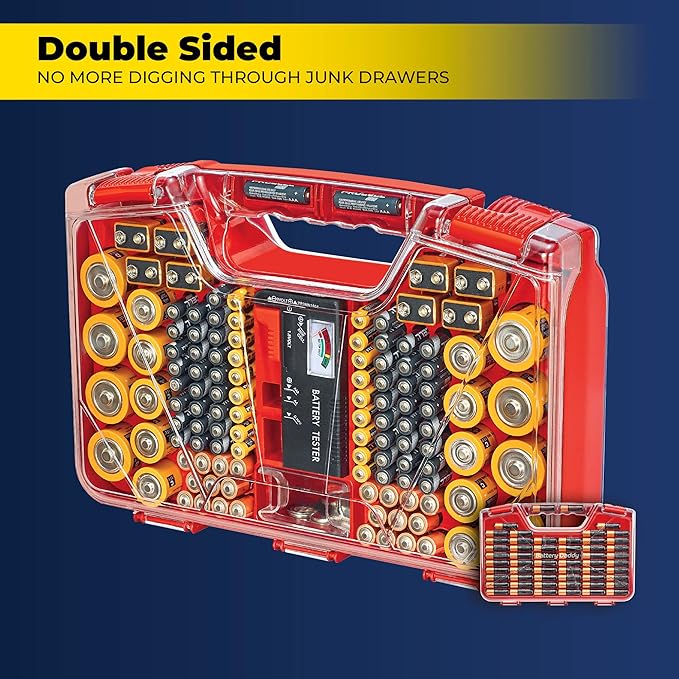 Ontel Battery Daddy Storage & Organizer Case w/Tester, Stores & Protects Up to - Image 4