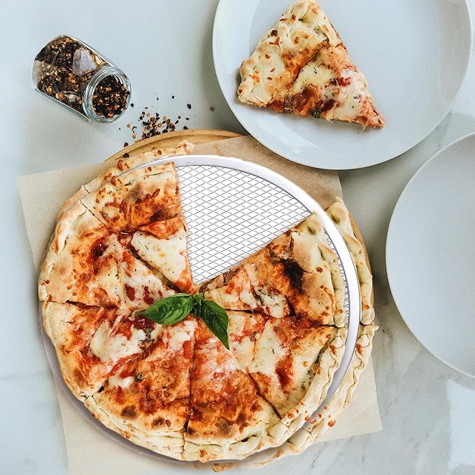 2 Pack 12-Inch Pizza Screen,Aluminum Pizza Baking Screen, Seamless