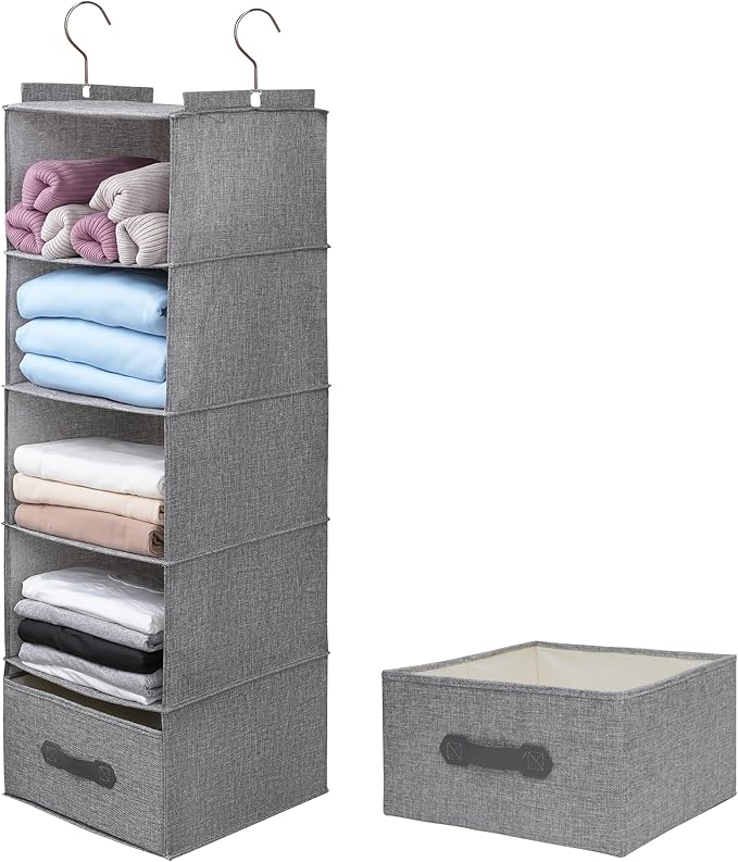 Large Hanging Sweater Organizer, 5 Shelf-1 d | Collapsible, 5-Shelf Hanging by Unknown