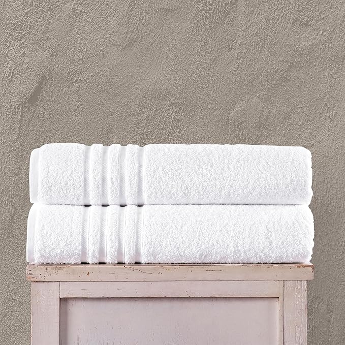 Hammam Linen Jumbo Large Bath Sheets Towels 2-Pack 35 x 70 Inches Soft and - Image 2