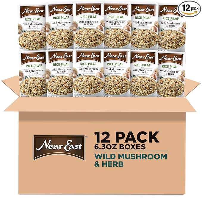 Near East Wild Mushrooms & Herbs Rice Pilaf Mix, 6.3-Ounce Boxes (Pack of 12)