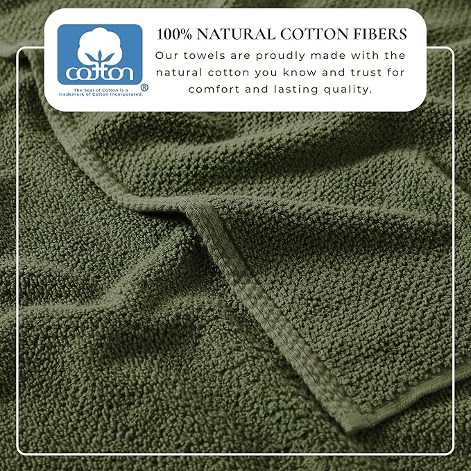 Great Bay Home 100% Cotton Oversized 2 Pack 68x35 Extra Large Towel Set - Image 3