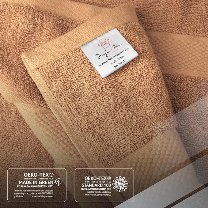 Infinitee Xclusives 100% Cotton Bath Towel Set – 8 Piece Bathroom Towel Set | – - Image 5