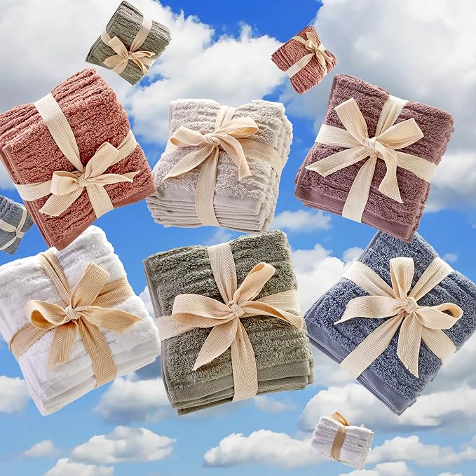 SKL Home CloudSoft Washcloth Set, 100% Cotton Luxury, Sage | Premium spa-level - Image 8