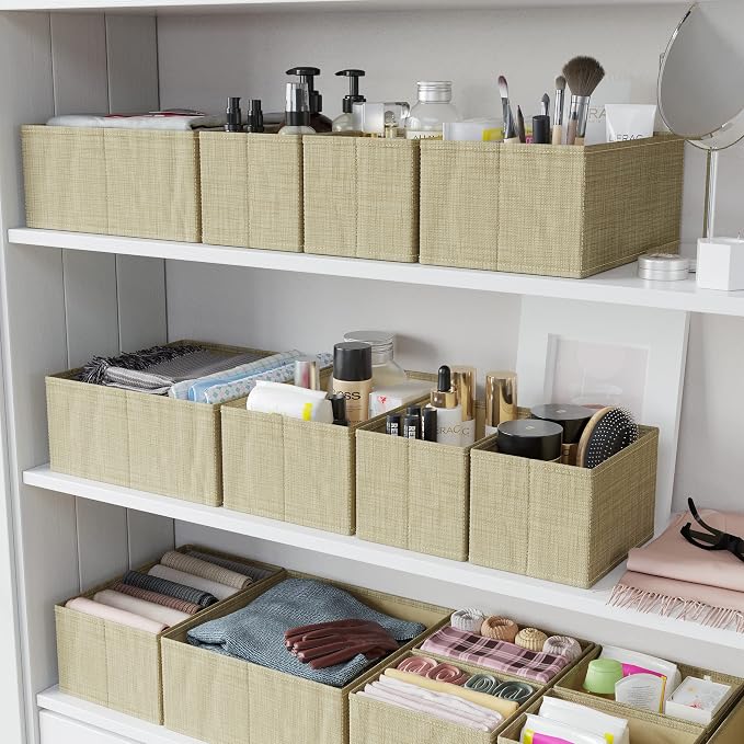 Drawer Organizer Clothes Set of 12 Beige - Image 7