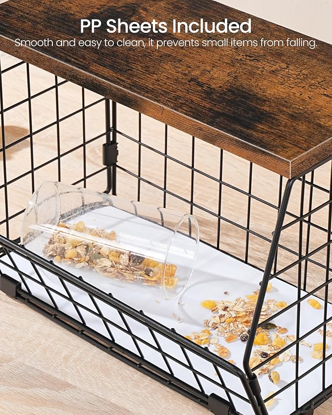 CHOEZON 2-Tier Fruit Basket for Kitchen, Stackable Hanging Basket Wire Baskets - Image 4