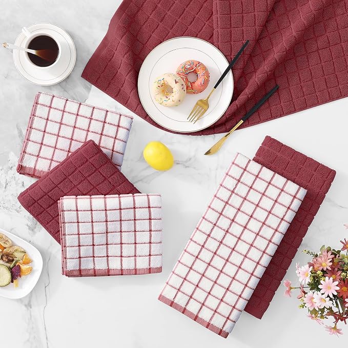 Homaxy Large Premium Cotton Kitchen Towels 16"x 28", 8 Pack - Image 9