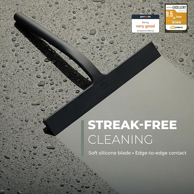 Silicone Shower Squeegee with 3-in-1 No-Drill Mount, Streak-Free & No-Squeak - Image 3