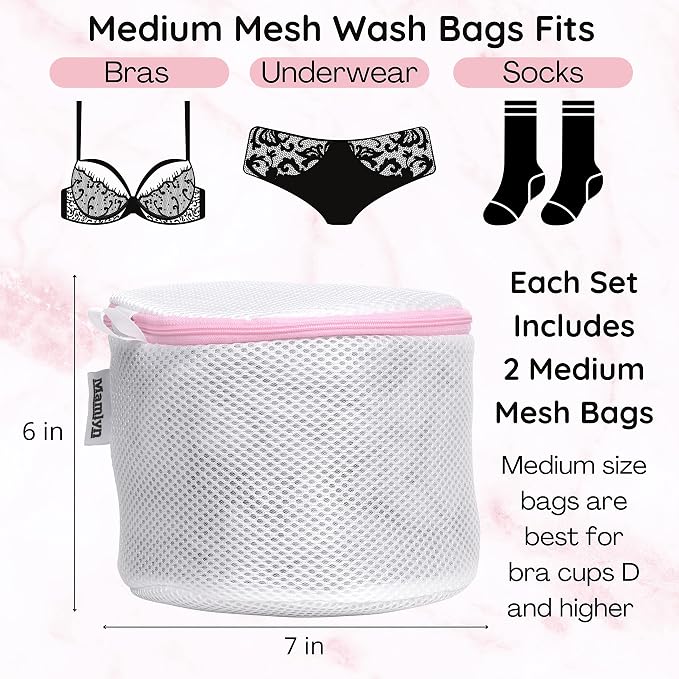 Mamlyn Mesh Bra Bags for Washing Machine, Lingerie wash Bags for Laundry - Image 3
