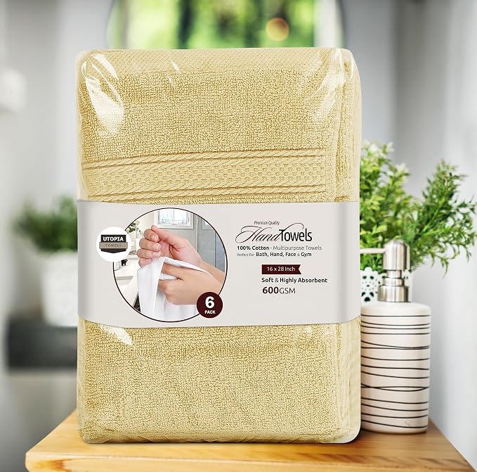 Utopia Towels 6 Pack Premium Hand Towels, 16x28 in, 600 GSM Cotton, Spa & Hotel - Image 7