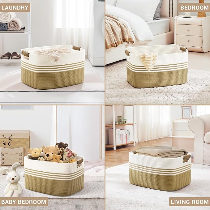 72L Large Woven Laundry Basket Hamper - Image 4