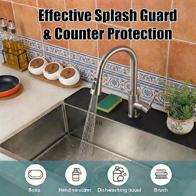 Cuttable Kitchen Sink Faucet Mat: 30" Lx5.5 W Splash Guard - Image 8