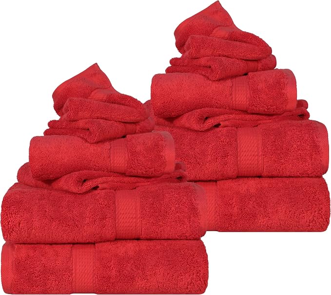 SUPERIOR Egyptian Cotton Ultra Plush & Absorbent, 12 Piece Set by SUPERIOR