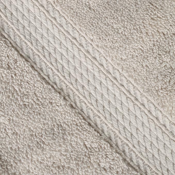 SUPERIOR Egyptian Cotton Pile Heavyweight Bath Sheet, 2 Piece Set, Stone | - Image 4